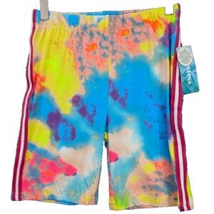 Cristina Tie Dye Bermuda Shorts Athletic Running Gym Biker Stretch Women's L NWT